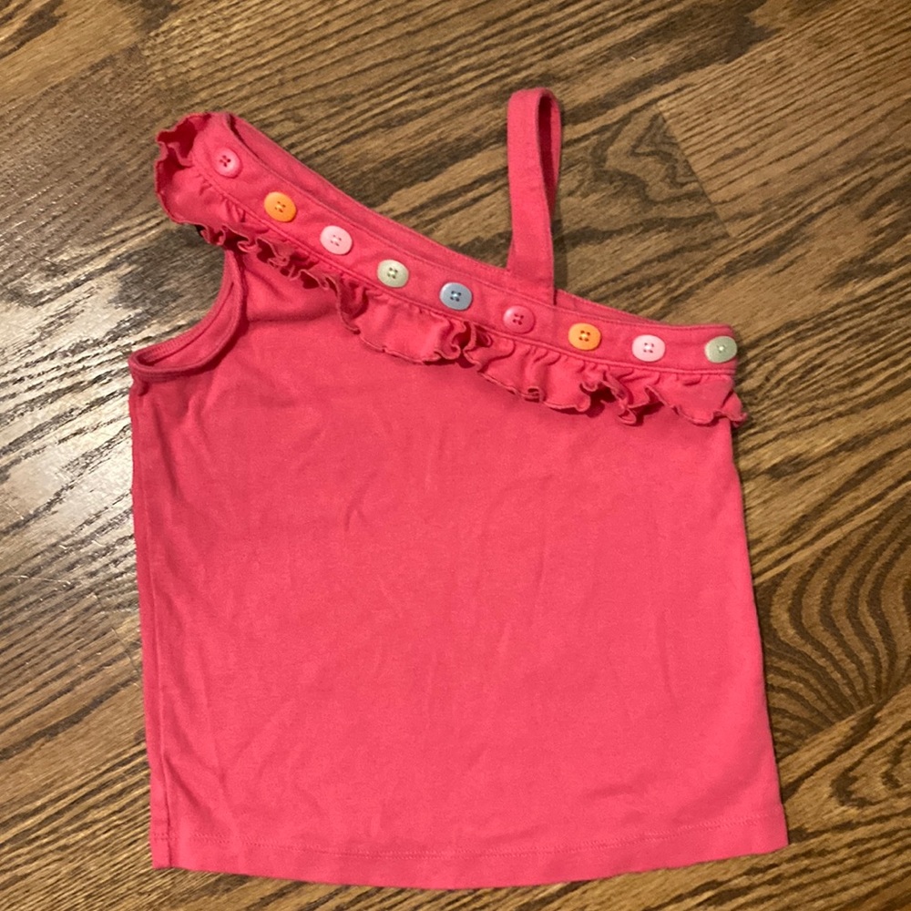 Gymboree girls size 8 tank top pink button details